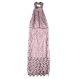Lace Halter Maxi Dress Women's XS Lilac Formal Party Cocktail Wedding